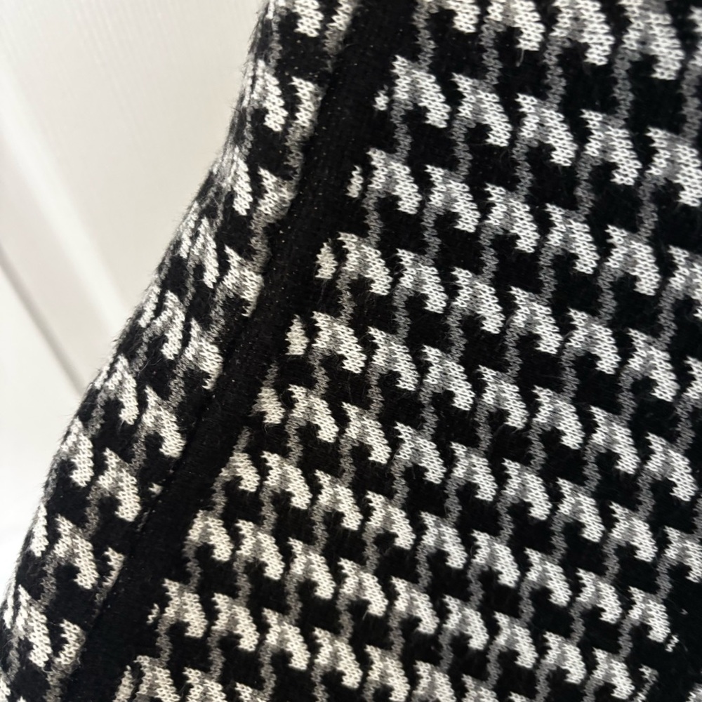 Calvin Klein Houndstooth Knit Fit & Flare Dress Sleeveless Black White Small - Picture 14 of 16